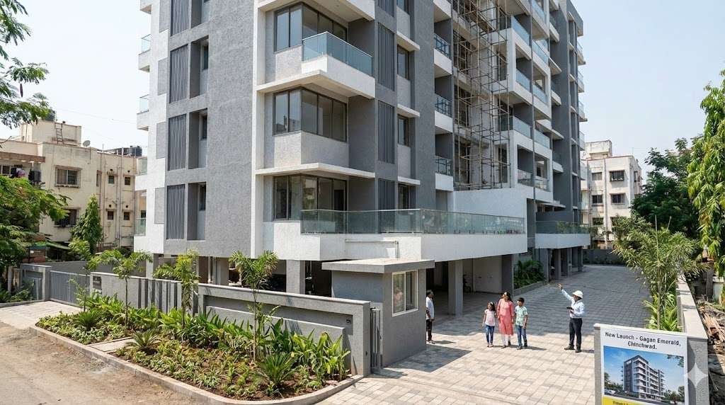 new 3 bhk projects in chinchwad showing modern residential apartment buildings