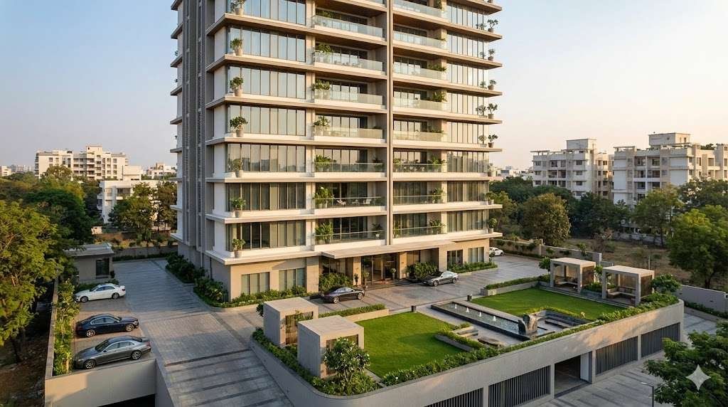 luxury 3 bhk in chinchwad showing premium residential apartment building